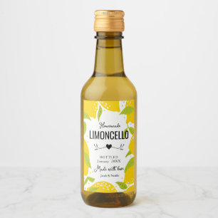 selbst gemachte Limoncello Gastgeschenk Hochzeit L Weinetikett