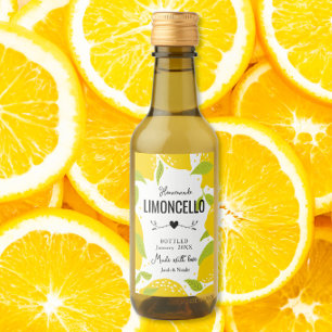 selbst gemachte Limoncello Gastgeschenk Hochzeit L Weinetikett