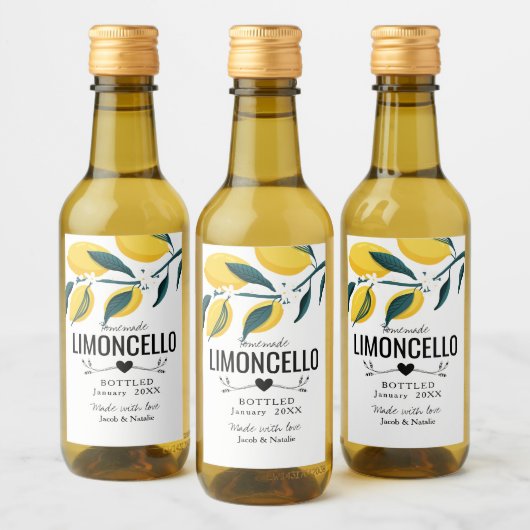 selbst gemachte Limoncello Gastgeschenk Hochzeit L Weinetikett (Flaschen)