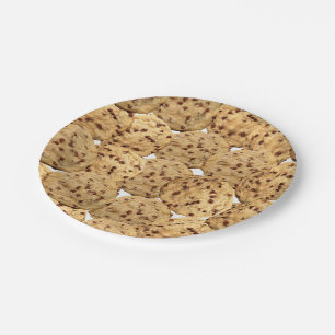 Selbst gemachte Schokoladensplitter-Plätzchen Pappteller