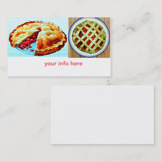 selbst gemachte Torten-Visitenkarte Visitenkarte (Vorne/Hinten)
