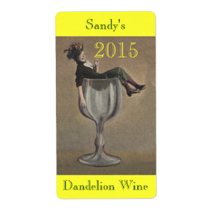Selbst gemachte Wein-Antiken-Spaß-Dame Labels