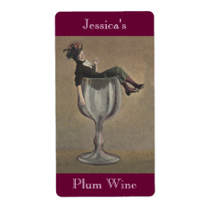 Selbst gemachte Wein-Antiken-Spaß-Dame Labels