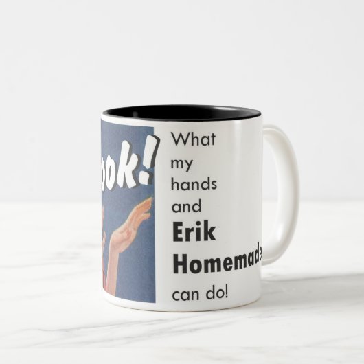 Selbst gemachter "Blick Erik!" Andenken-Tasse Zweifarbige Tasse (VorderseiteRechts)