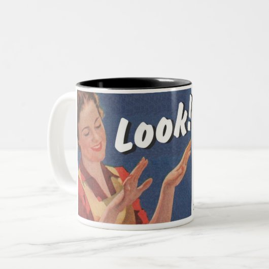 Selbst gemachter "Blick Erik!" Andenken-Tasse Zweifarbige Tasse (Vorderseite Links)