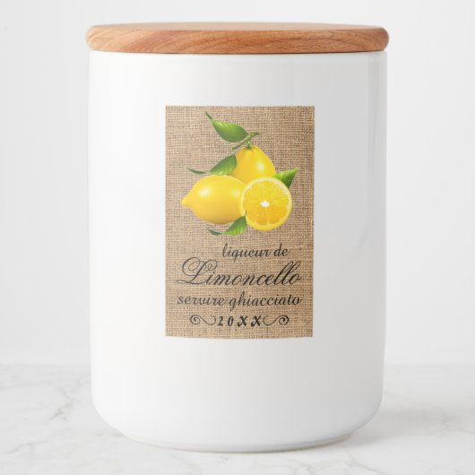 Selbst gemachter Limoncello kleiner Lebensmitteletikett (Vorderseite)