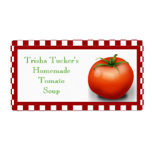 Selbst gemachter Tomate-Suppen-Aufkleber