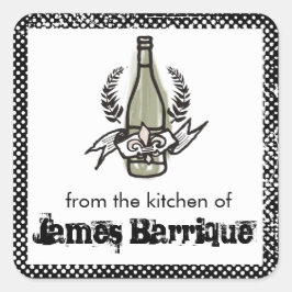 Selbst gemachter Wein des kundenspezifischen Quadratischer Aufkleber