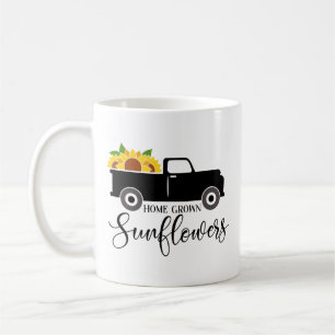 Selbst gezüchtete Sonnenblumen Süßer Lastwagen Kaf Kaffeetasse