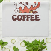 Selbst Hexen brauchen Kaffee Geschirrtuch (Gefaltet)