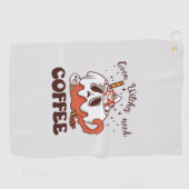 Selbst Hexen brauchen Kaffee Golfhandtuch (Horizontal)