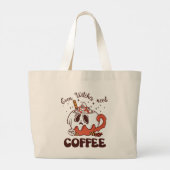 Selbst Hexen brauchen Kaffee Jumbo Stoffbeutel (Rückseite)