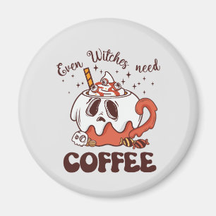 Selbst Hexen brauchen Kaffee Magnet