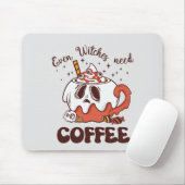 Selbst Hexen brauchen Kaffee Mousepad (Mit Mouse)