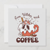 Selbst Hexen brauchen Kaffee - Niedlicher Geist (Vorderseite)