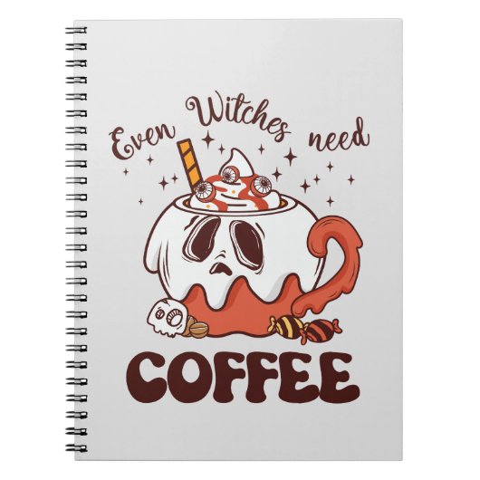Selbst Hexen brauchen Kaffee Notizblock (Vorderseite)
