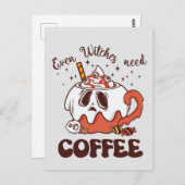 Selbst Hexen brauchen Kaffee Postkarte (Vorne/Hinten)