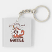 Selbst Hexen brauchen Kaffee Schlüsselanhänger (Rückseite)
