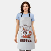 Selbst Hexen brauchen Kaffee Schürze (Getragen)