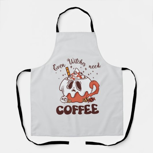 Selbst Hexen brauchen Kaffee Schürze (Vorderseite)