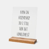 Selbst in Freundschaft akryllisches Zeichen Acrylschild (Winkel)