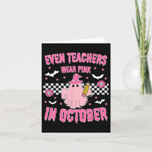 Selbst Lehrer tragen Pink im Oktober Halloween Bre Karte
