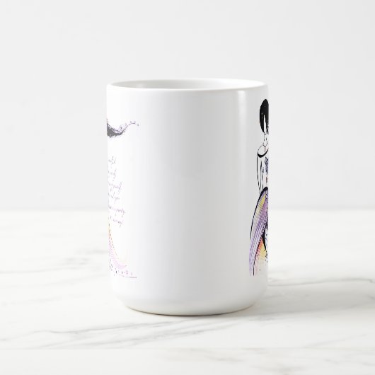 Selbst-LIEBE inspirierend illustrierte Dame Zitat Kaffeetasse (Mittel)