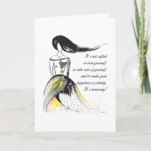 Selbst-LIEBE inspirierend illustrierte Dame Zitat Karte (Vorderseite)