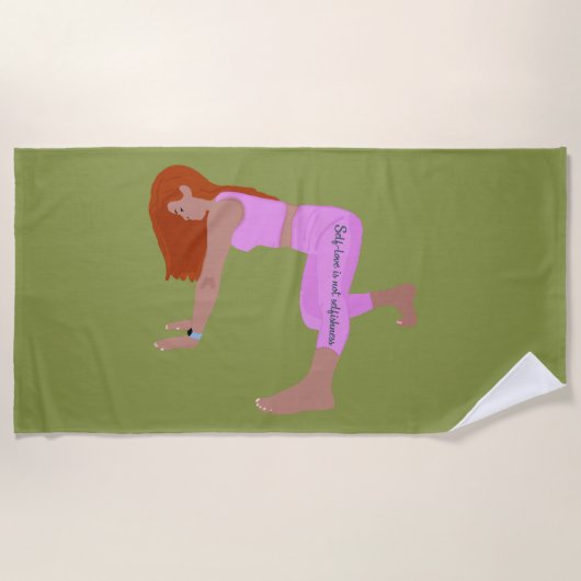 Selbst Liebe ist nicht Egoismus, motivierend Zitat Strandtuch (Vorderseite)