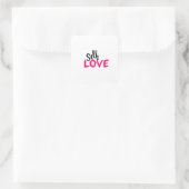 Selbst-Liebe Quadratischer Aufkleber (Tasche)