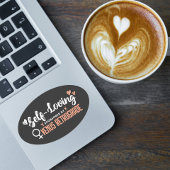 Selbst-Liebe Schwarz Ovaler Aufkleber