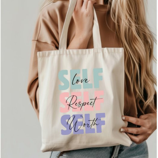 Selbst-Liebe-Selbstdarstellung-Typografie Tragetasche