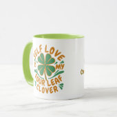 Selbst Liebe Vierblättriges Kleeblatt Motivierend Tasse (Vorderseite Links)
