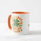 Selbst Liebe Vierblättriges Kleeblatt Motivierend Tasse (Vorderseite Links)