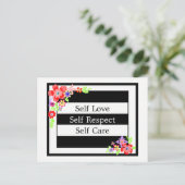 "Selbst Liebe" wunderschöne Blumenpostkarte. Postkarte (Stehend Vorderseite)