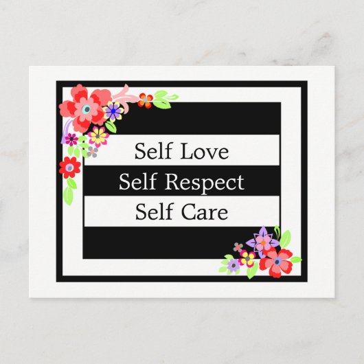 "Selbst Liebe" wunderschöne Blumenpostkarte. Postkarte (Vorderseite)