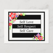 "Selbst Liebe" wunderschöne Blumenpostkarte. Postkarte (Vorderseite)