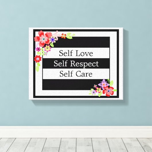 "Selbst Liebe" wunderschöne Leinwand der Blüte. (Insitu (Holzboden))