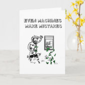 Selbst Maschinen machen Fehler Grußkarte Karte (Gelbe Blume)