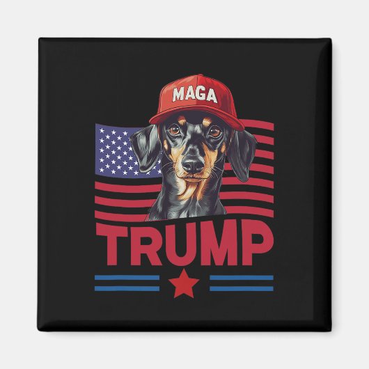 Selbst mein Hund Lieben Trump Funny Dackel Mega Ha Magnet (Vorne)