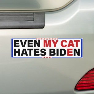 Selbst meine Katze hasst Biden - Besitzer von Anti Autoaufkleber