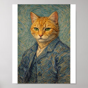 Selbst-Pawtrait mit wirbelnden Schnurren Poster