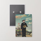 Selbst: Porträt – Landschaft, Henri Rousseau 1890 Button (Vorderseite/Rückseite)