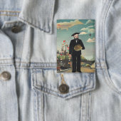 Selbst: Porträt – Landschaft, Henri Rousseau 1890 Button (Insitu)