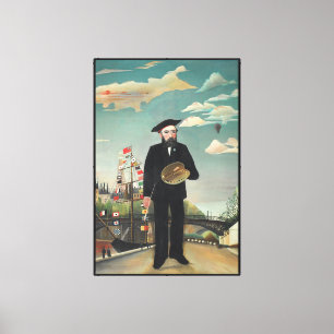 Selbst: Porträt – Landschaft, Henri Rousseau 1890 Leinwanddruck
