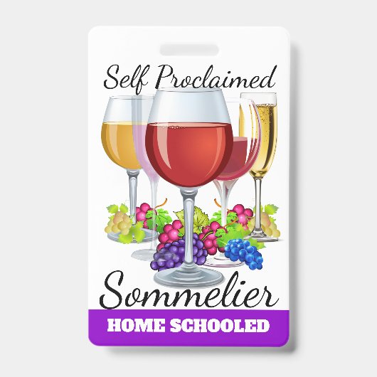 Selbst proklamiertes Sommelier-Abzeichen Ausweis (Vorderseite)