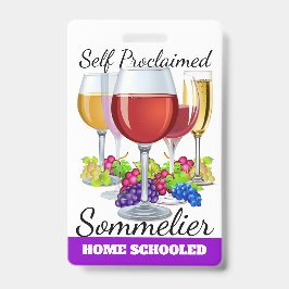 Selbst proklamiertes Sommelier-Abzeichen Ausweis