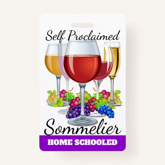 Selbst proklamiertes Sommelier-Abzeichen Ausweis (Vorderseite)