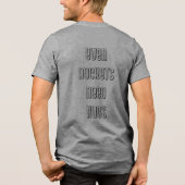 Selbst Raketen brauchen Schläger, Mann und Raketen Tri-Blend Shirt (Rückseite)