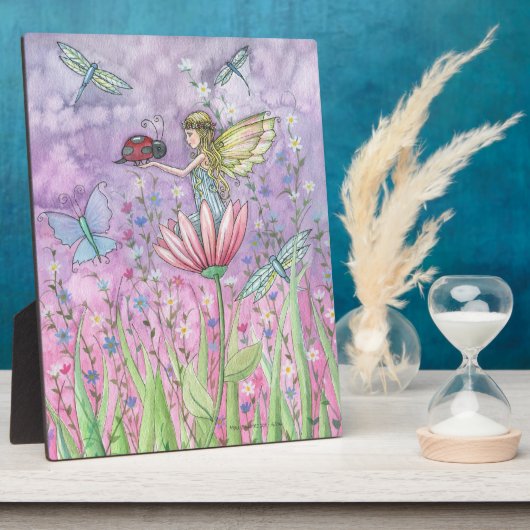 Selbst Stehende Bildfairy Ladybug Dragonflies Fotoplatte (Seite)
